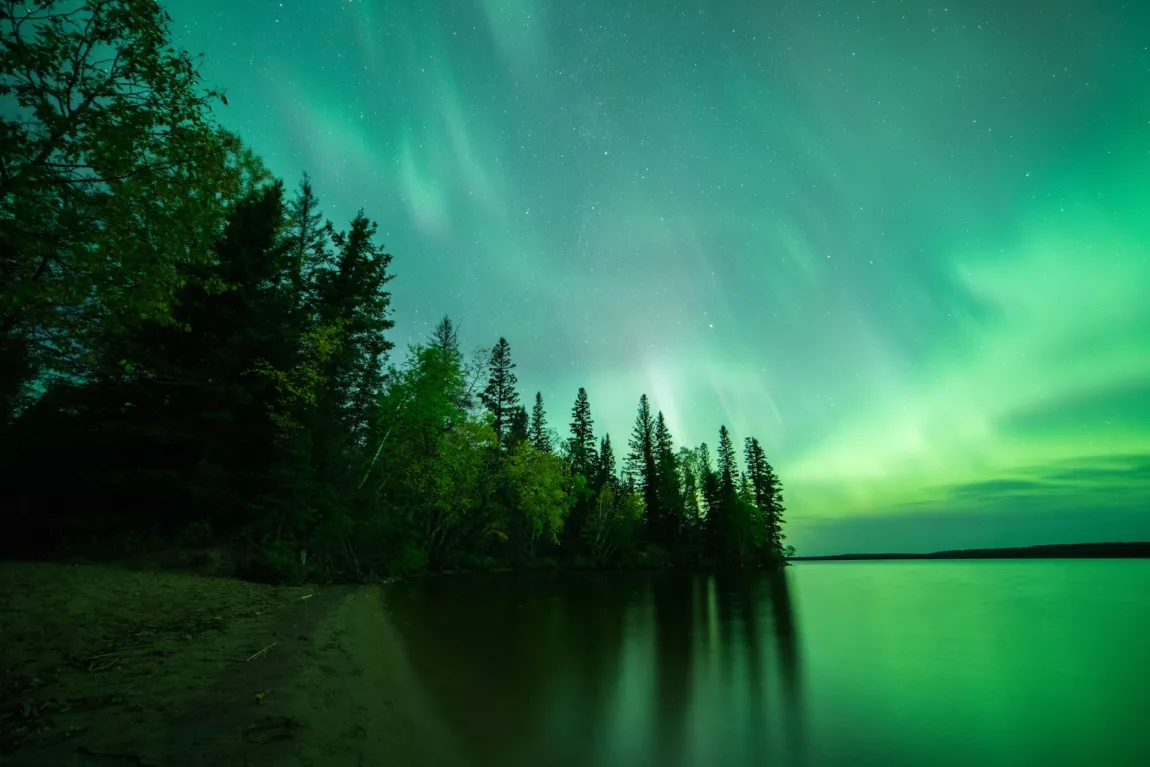 northern lights aurora borealis night time
