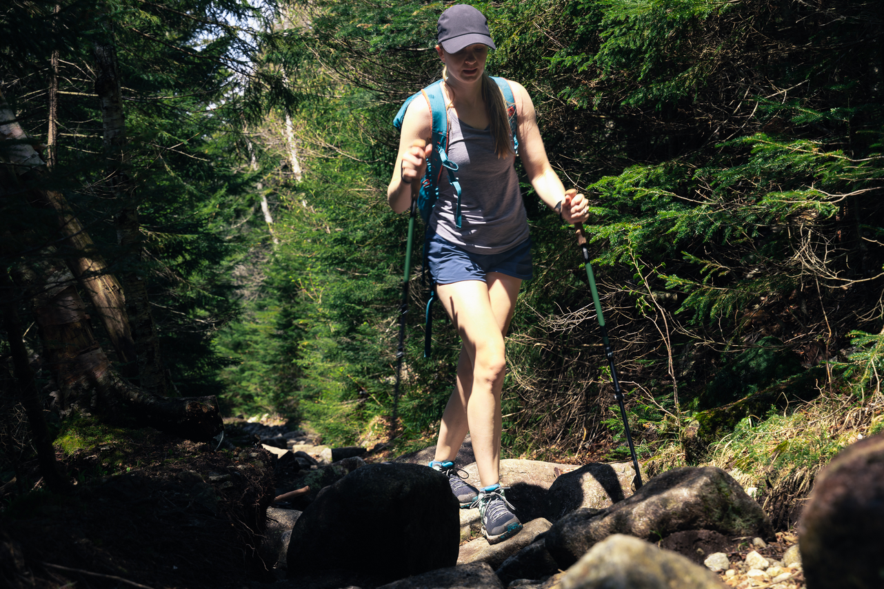 Hiking on the Van Hoevenberg Trail towards Mount Marcy