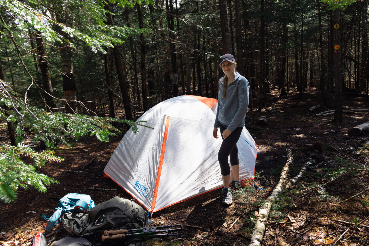 Our home in the trees at Marcy Dam for two nights