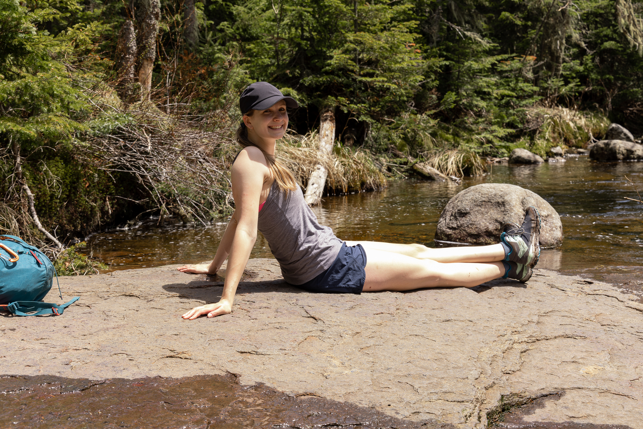 Relaxing by Marcy Brook on the Van Hoevenberg Trail | Mitch Bowmile