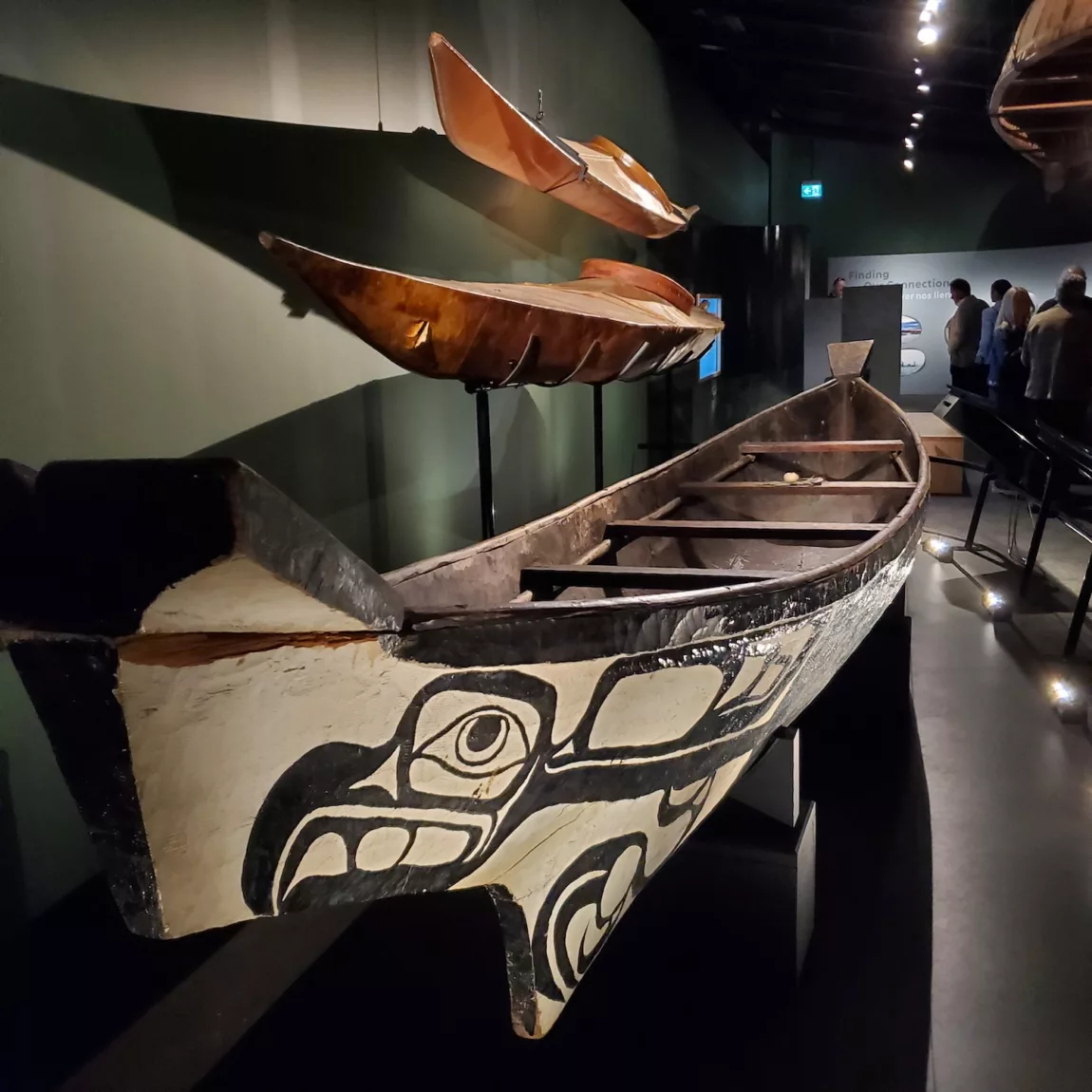 An Indigenous canoe at the Canadian Canoe Museum Grand Opening 