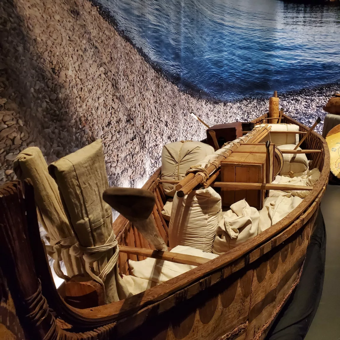 An old canoe used by Indigenous people at the Canadian Canoe Museum 