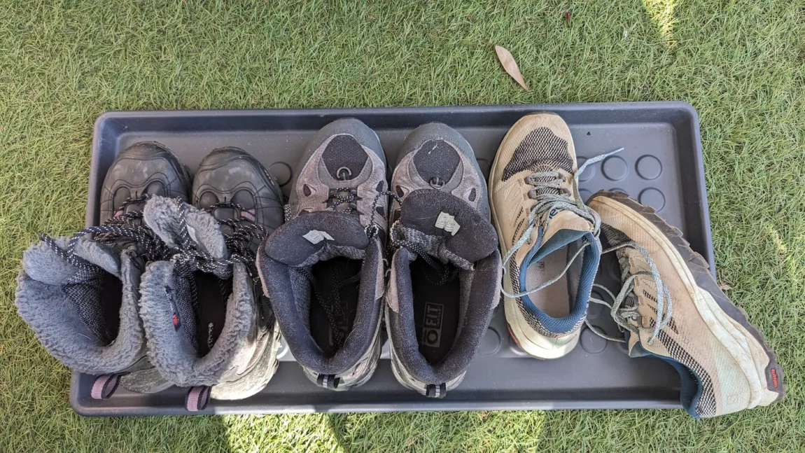 A shoe mat is recommended for keeping dirt out of your tent 