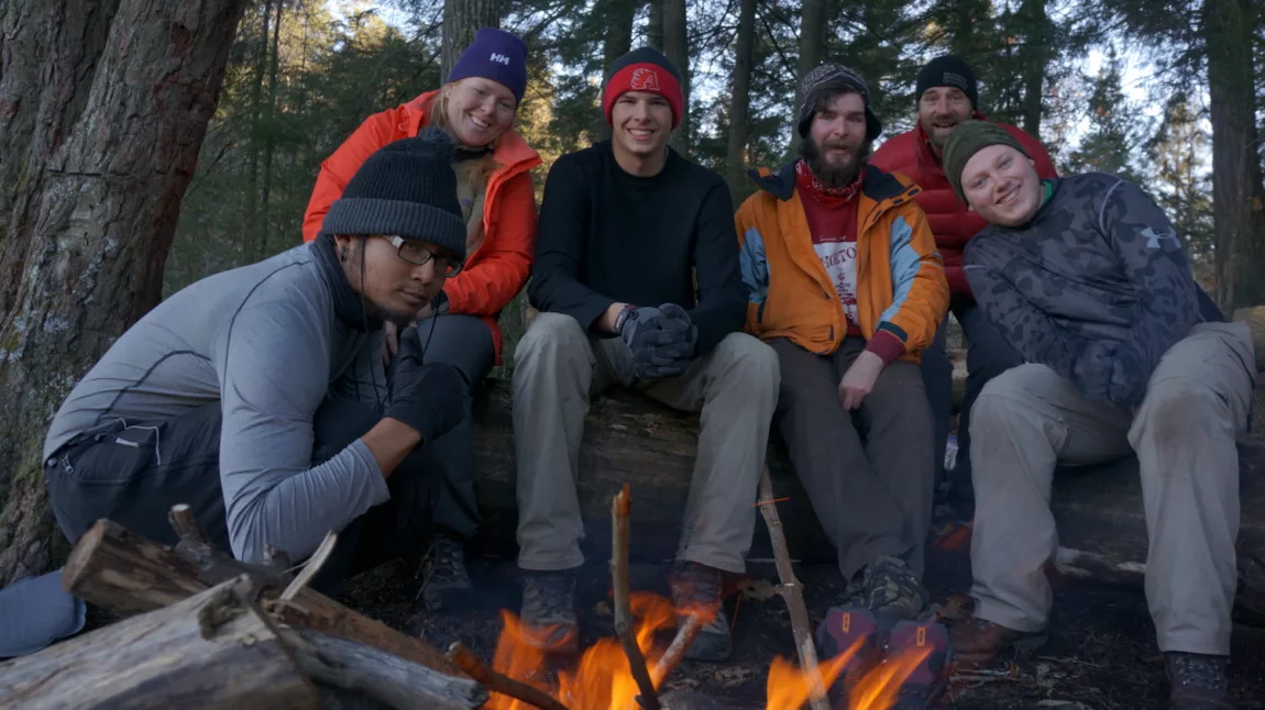 Students on an outdoor trip with Frost with Fleming College in Ontario