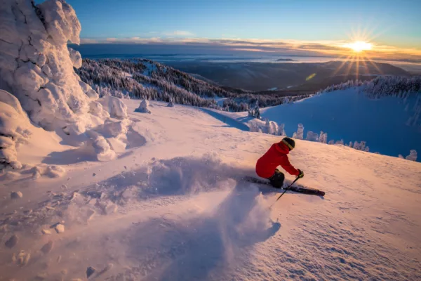 Nancy Greene Raine skiing at Sun Peaks